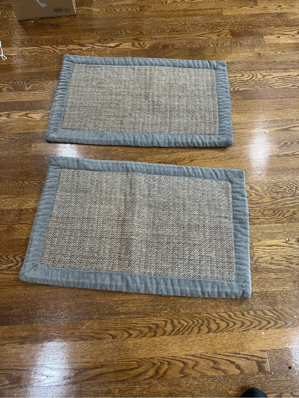 2 pc 39x19” Neutral Sisal Area Rugs with Gray Border - Home Accents